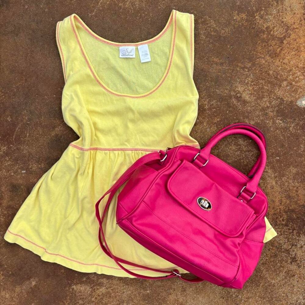 Yellow pink babydoll tank - Picture 1 of 6